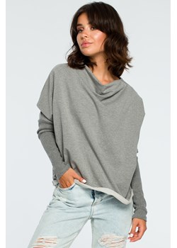 Bluza z dekoltem z tyłu - szara ze sklepu Cudmoda w kategorii Bluzy damskie - zdjęcie 59644462