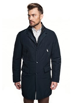 Płaszcz męski Recman niebieski bez wzorów 
