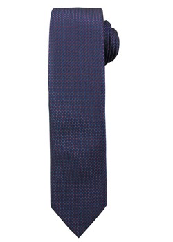 Granatowy Elegancki Męski Krawat -ALTIES- w Drobne Różowe Kropki, Groszki KRALTS0216 ze sklepu JegoSzafa.pl w kategorii Krawaty - zdjęcie 61884501