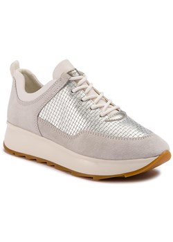 Geox sneakersy damskie beżowe ze skóry ekologicznej młodzieżowe 