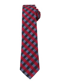 Czerwono-Granatowy Elegancki Krawat w Kratkę -ALTIES- 6 cm, Męski  KRALTS0248 ze sklepu JegoSzafa.pl w kategorii Krawaty - zdjęcie 63017950