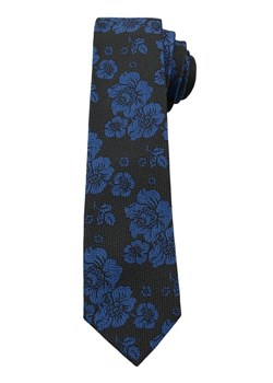 Popielaty Elegancki Krawat w Chabrowe Kwiatki -ALTIES- 6 cm, Męski, Motyw Florystyczny KRALTS0251 ze sklepu JegoSzafa.pl w kategorii Krawaty - zdjęcie 63018002