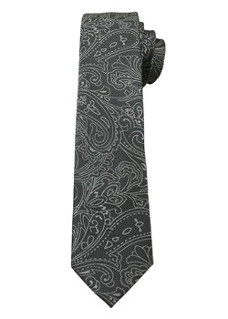 Szary Elegancki Krawat Męski -ALTIES- 6 cm, Wzór Paisley KRALTS0246 ze sklepu JegoSzafa.pl w kategorii Krawaty - zdjęcie 63018014