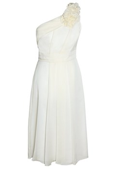 Sukienka Fokus z asymetrycznym dekoltem biała mini 