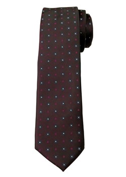 Brązowy Elegancki Krawat -Angelo di Monti- 6 cm, Męski, w Drobny Wzór Geometryczny KRADM1523 ze sklepu JegoSzafa.pl w kategorii Krawaty - zdjęcie 63117723