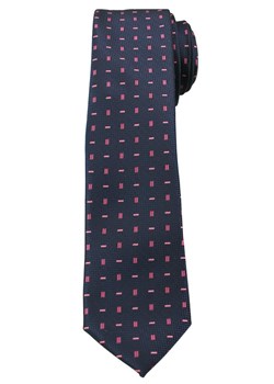 Ciemny Niebieski Elegancki Krawat -Angelo di Monti- 6 cm, Męski, w Różowy Wzór KRADM1524 ze sklepu JegoSzafa.pl w kategorii Krawaty - zdjęcie 63117743