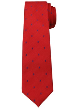 Krwisto -Czerwony Elegancki Krawat -Angelo di Monti- 6 cm, Męski, Niebieskie Kwadraciki KRADM1491 ze sklepu JegoSzafa.pl w kategorii Krawaty - zdjęcie 63117763