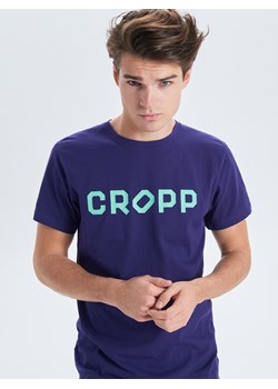 Cropp - Koszulka z nadrukiem Cropp - granatowy ze sklepu Cropp w kategorii T-shirty męskie - zdjęcie 63181480