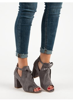 Sandały damskie CzasNaButy na słupku brązowe eleganckie na średnim obcasie na lato 