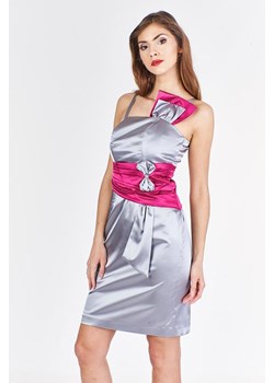 Sukienka Fokus mini dopasowana z gorsetowym dekoltem 