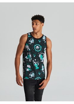 Cropp - Tank top z nadrukiem all over - czarny ze sklepu Cropp w kategorii T-shirty męskie - zdjęcie 65763250