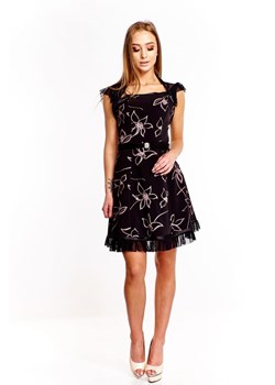 Sukienka FSU185 CZARNY RÓŻOWY JASNY wzór K ze sklepu fokus.pl w kategorii Sukienki - zdjęcie 65967801