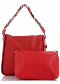 Uniwersalne Torebki Damskie z kosmetyczką na każdą okazję renomowanej marki Diana&Co Czerwone (kolory) ze sklepu PaniTorbalska w kategorii Torby Shopper bag - zdjęcie 66054242