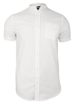 Biała Koszula Męska na Stójce z Krótkim Rękawem, Taliowana -Brave Soul- 100% Bawełna KSKCBRSSS19TRIBUNEBopticwhite ze sklepu JegoSzafa.pl w kategorii Koszule męskie - zdjęcie 66427802
