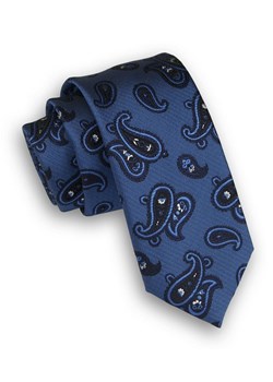 Granatowy Elegancki Krawat Męski w Łezki -ALTIES- 6 cm, Paisley, Nerki KRALTS0293 ze sklepu JegoSzafa.pl w kategorii Krawaty - zdjęcie 66678840