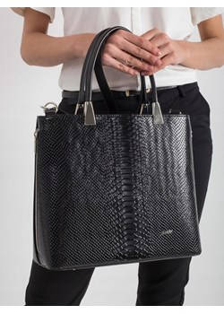 Shopper bag Rovicky bez dodatków czarna ze skóry ekologicznej 