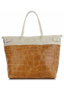 Pojemne Torby Skórzane w rozmiarze XXL w modny motyw żółwia renomowanej marki Vittoria Gotti Made in Italy Rude (kolory) ze sklepu PaniTorbalska w kategorii Torby Shopper bag - zdjęcie 67291201