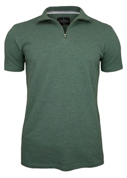 T-shirt męski Chiao zielony z krótkim rękawem gładki 