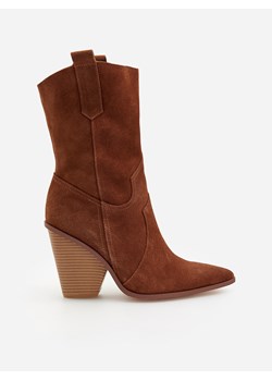 Botki Reserved skórzane na obcasie 