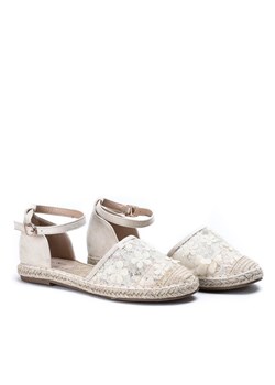 Espadryle damskie beżowe Royalfashion.pl tkaninowe płaskie letnie 