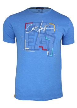 Niebieska Męska Koszulka (T-shirt ) z Nadrukiem, Krótki Rękaw, Błękitna TSADG0006blue ze sklepu JegoSzafa.pl w kategorii T-shirty męskie - zdjęcie 67704640