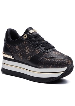 Sneakersy damskie Guess z tworzywa sztucznego wiązane na platformie jesienne 