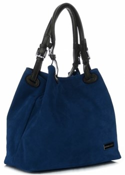 Uniwersalna Torebka Skórzana renomowanej marki Vittoria Gotti Made in Italy Niebieska (kolory) ze sklepu PaniTorbalska w kategorii Torby Shopper bag - zdjęcie 68218240