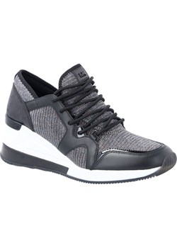 Sneakersy damskie niebieskie Michael Kors sznurowane na koturnie młodzieżowe gładkie 