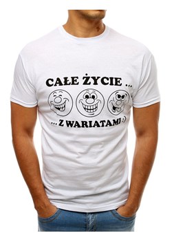 T-shirt męski Dstreet z krótkim rękawem młodzieżowy biały 