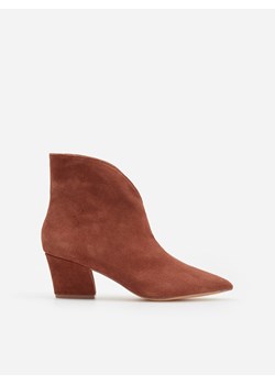 Botki Reserved bez wzorów eleganckie na obcasie bez zapięcia skórzane 
