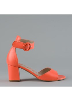 Sandały damskie Maxoni letnie skórzane eleganckie na słupku gładkie 