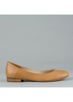 Balerinki Maxoni pomarańczowe bez zapięcia skórzane płaskie 