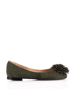 Balerinki Arturo Vicci bez zapięcia zielone zamszowe płaskie 