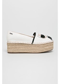 Espadryle damskie Karl Lagerfeld casual na platformie z tkaniny bez zapięcia 