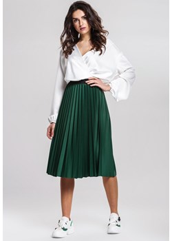 Spódnica zielona Renee bez wzorów midi casual z dzianiny 