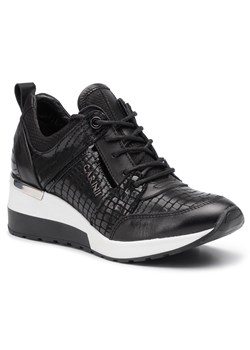 Sneakersy damskie Carinii w zwierzęcy wzór skórzane na wiosnę sznurowane 