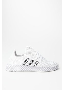 Białe buty sportowe damskie Adidas na płaskiej podeszwie wiązane 