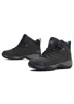 Buty trekkingowe damskie The North Face czarne na płaskiej podeszwie sznurowane na zimę bez wzorów sportowe 