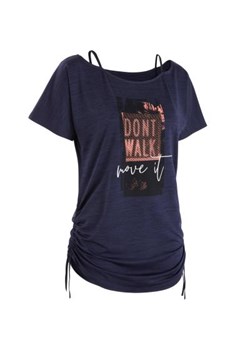 Domyos bluzka damska z okrągłym dekoltem z elastanu z krótkim rękawem 