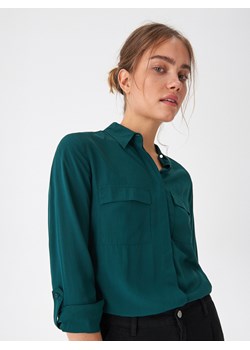 Koszula damska turkusowa House z kołnierzykiem z długim rękawem 