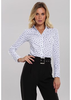 Wielokolorowa koszula damska Renee w nadruki z kołnierzykiem 