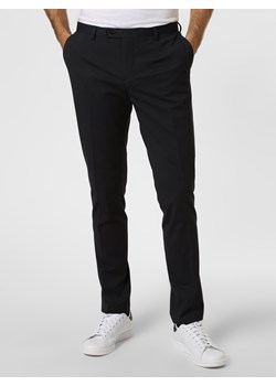 Finshley & Harding London Męskie spodnie od garnituru modułowego Mężczyźni Slim Fit granatowy wzorzysty ze sklepu vangraaf w kategorii Spodnie męskie - zdjęcie 73421981