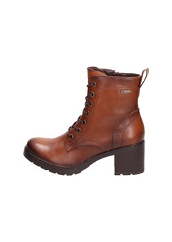 Botki Suzana sznurowane brązowe na obcasie 