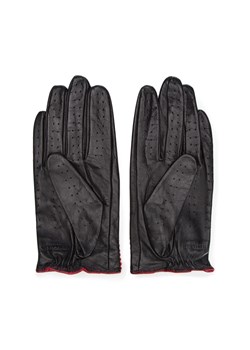 Damskie rękawiczki skórzane samochodowe czarno-czerwone ze sklepu WITTCHEN w kategorii Rękawiczki damskie - zdjęcie 73472160