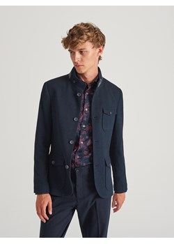 Marynarka męska granatowa Reserved bez wzorów dzianinowa 