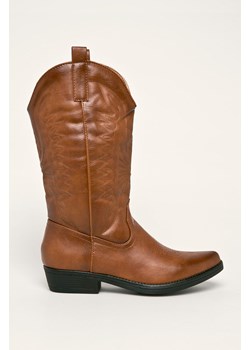 Botki Answear bez zapięcia na obcasie bez wzorów1 casual 