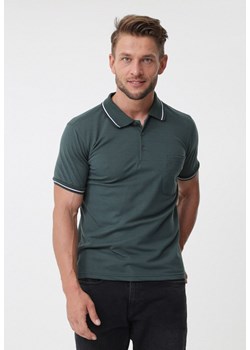 T-shirt męski Born2be zielony z krótkim rękawem 