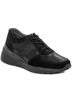 Sneakersy damskie Filippo skórzane w abstrakcyjnym wzorze na platformie sznurowane 