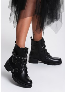 Workery damskie Renee młodzieżowe na obcasie ze skóry ekologicznej na zamek 