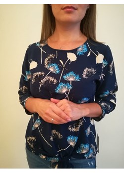 Bluzka damska Asto z długimi rękawami w kwiaty z okrągłym dekoltem 